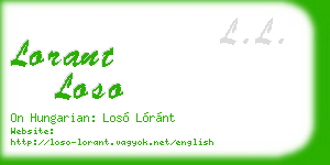 lorant loso business card