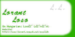 lorant loso business card